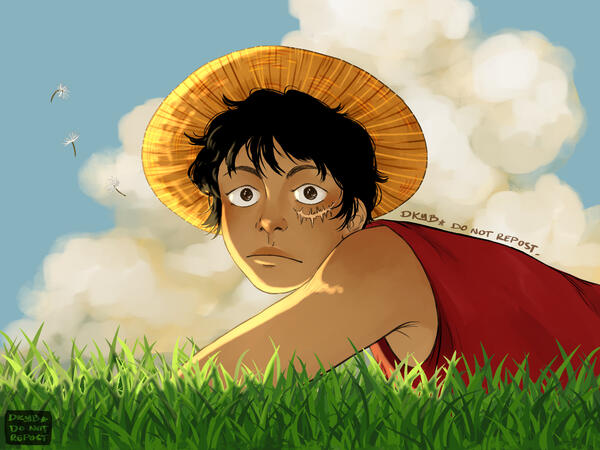 one piece luffy - screencap redraw